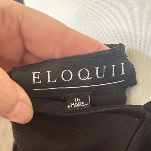 Eloquii True Wrap Dress RufFle Strapy Size 16 Plunge Neck High Low Satin Fairy - Picture 7 of 8